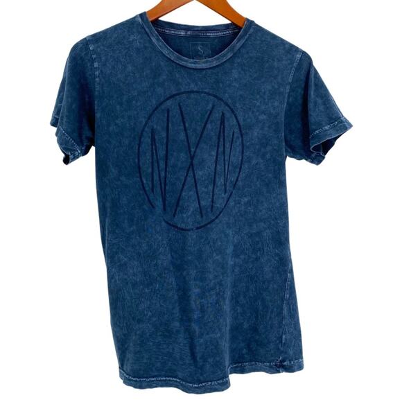 Men’s blue acid washed short sleeve Nixon tee size small - Picture 1 of 6